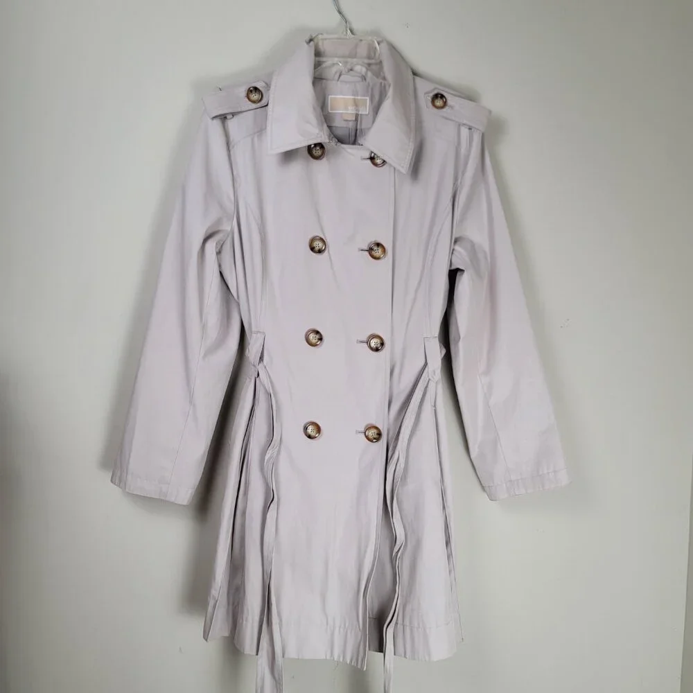MICHAEL Michael Kors Double Breasted Trench Coat Classic Designer Outerwear